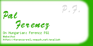 pal ferencz business card